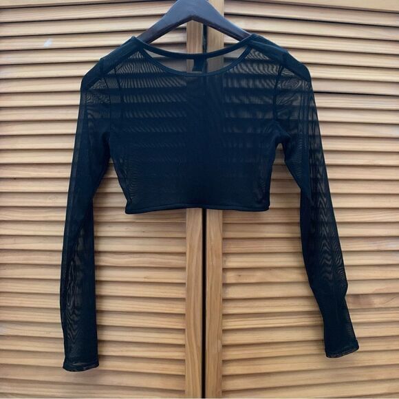 Naked Wardrobe Sheer Swim Crop Top XS - Picture 5 of 5